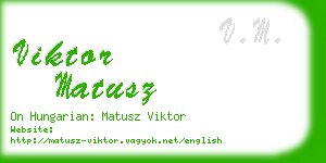 viktor matusz business card